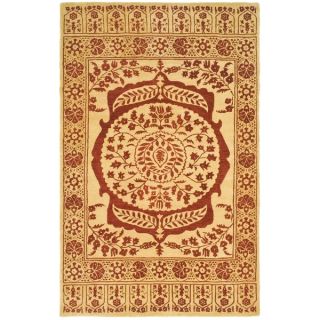 Safavieh Hand made Taj Mahal Light Gold/ Red Wool Rug (56 x 86)