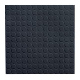ROPPE Low Profile Circular Design Black 19.69 in. x 19.69 in. Rubber Tile 9921P100