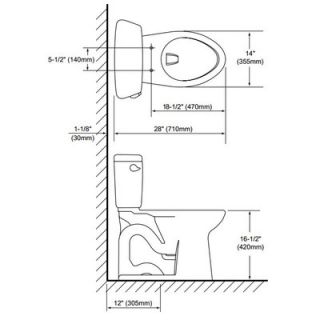 Toto Drake ADA Compliant 1.6 GPF Elongated 2 Piece Toilet