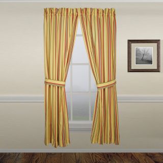 Ellis Warwick Stripe Tailored Curtain Panel Pair with Tiebacks   Curtains