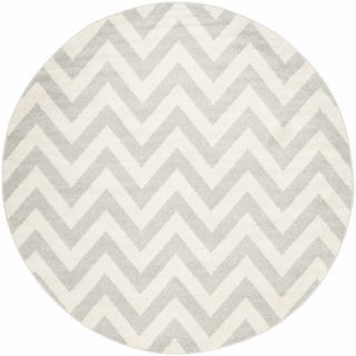 Safavieh Amherst Grey and Beige Round Indoor and Outdoor Machine Made Area Rug (Common 7 x 7; Actual 84 in W x 84 in L x 0.5 ft Dia)