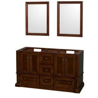Wyndham Collection Rochester 61.25 in. Double Vanity Cabinet with 24 in. Mirrors in Cherry WCVJ23160DCHCXSXXM24