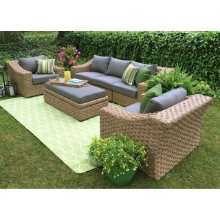 AE Outdoor Catalina 4 Piece Deep Seating All Weather Wicker Conversation Set   Conversation Patio Sets