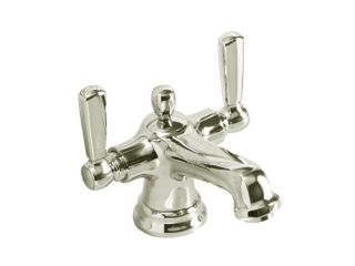 KOHLER K 10579 4 SN Bancroft Monoblock Lavatory Faucet with Metal Lever Handles Polished Nickel  Bathroom Faucet