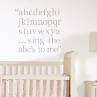 Brewster Dove Gray Alphabet Letters Wall Decals   Wall Decals