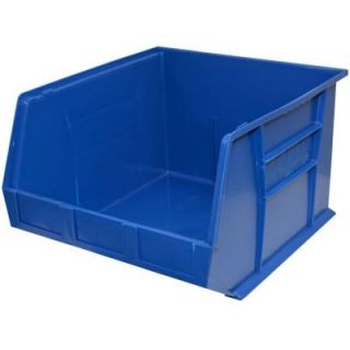 Storage Concepts 16 1/2 in. W x 18 in. D x 11 in. H Stackable Plastic Storage Bin in Blue (3 Pack) 225 QTB270