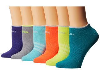 adidas Superlite 6 Pair No Show Socks  Purple/Solar Yellow/Clear Onix/Power Teal/Solar Red/Mint