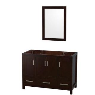 Wyndham Collection Sheffield 48 in. Vanity Cabinet with 24 in. Mirror in Espresso WCS141448SESCXSXXM24