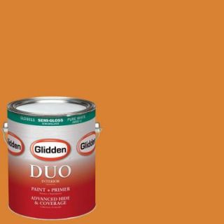 Glidden DUO 1 gal. #HDGO40D Sunlit Topaz Semi Gloss Latex Interior Paint with Primer HDGO40D 01S