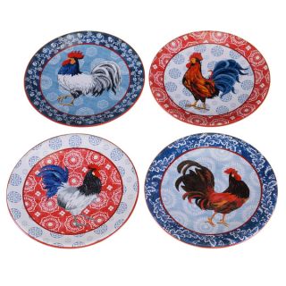 Certified International Americana Rooster Canape Plates (Set of 4