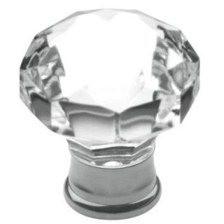 Baldwin Flat Faceted Crystal 1 3/16 in. Polished Chrome Cabinet Knob 4323.260