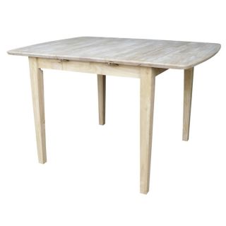 Unfinished Shaker style Parawood Dining Table with Butterfly Extension