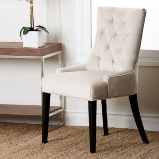 Abbyson Living Maverick Fabric Tufted Dining Chair   Cream   Dining Chairs