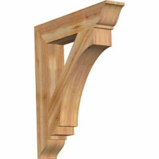 Ekena Millwork 6 in. x 38 in. x 34 in. Western Red Cedar Imperial Traditional Rough Sawn Bracket BKT06X34X38IMP01RWR