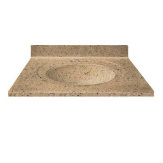 US Marble 49 in. Cultured Granite Vanity Top in Spice Color with Integral Backsplash and Spice Bowl 49CL3020SM