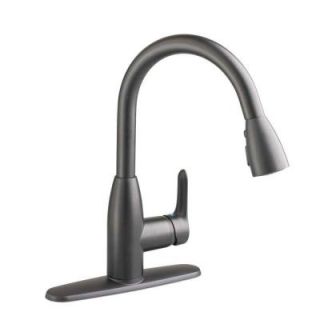 American Standard Colony Soft Single Handle Pull Down Sprayer Kitchen Faucet in Matte Black 4175300F15.242
