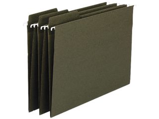 Smead 64137 Standard Green 100% Recycled FasTab Hanging Folder   8.50" Width x 14" Length Sheet Size   1/3 Tab Cut   Assorted Position Tab Location   20 / Box, 1 Box