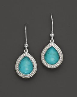 IPPOLITA Sterling Silver Stella Teardrop Earrings in Turquoise Doublet with Diamonds