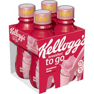Kellogg's Breakfast To Go Strawberry Shake, 10 fl oz, 4 count