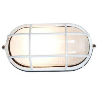 Access Lighting Nauticus 1 Light White Outdoor Bulkhead Light with Frosted Glass Shade 20292 WH/FST
