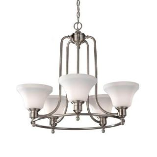 Feiss Cumberland 5 Light Brushed Steel Chandelier F2829/5BS