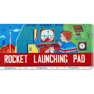 Big Canvas Co. Retrorocket Rocket Launching Pad Stretched Canvas