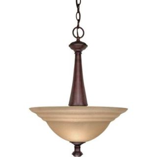 Glomar 2 Light Old Bronze Pendant with Amber Water Glass HD 104
