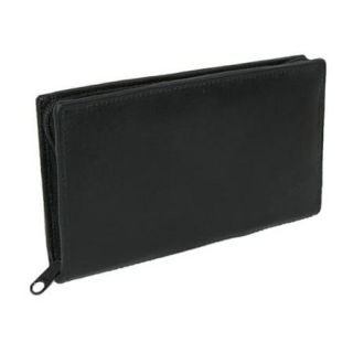 Paul & Taylor Unisex Leather Zippered Checkbook Cover and Wallet, Black