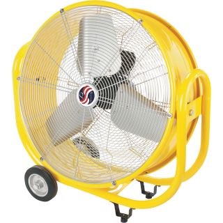 Q Standard Indoor/Outdoor Enclosed Motor Drum Fan — 25in., 2/3 HP, 9500 CFM, Model# 11409  Drum Fans