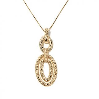 Sevilla Gold® 14K Gold Ornate Diamond Cut Oval Link Pendant with 18" Box Ch   8098691