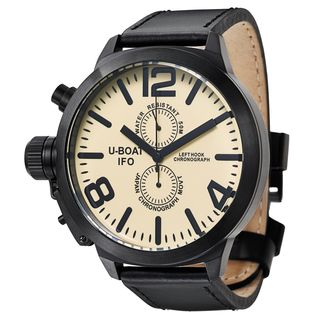 Boat Mens Left Hook Black Ion plated Stainless Steel Quartz Watch