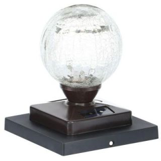 Heritage Bronze Solar LED Crackle Glass Globe Post Cap (2 Pack) RP1Ma NS2 HB 2