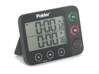 Polder Digital Dual Timer With LED Alert Black