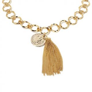 Bellezza Bronze Coin and Tassel 24" Drop Necklace   7555964