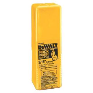 DEWALT 3/16 in. x 4 in. x 7 in. SDS Hammer Bit with 1/4 in. Hex (25 Pack) DW5364B25