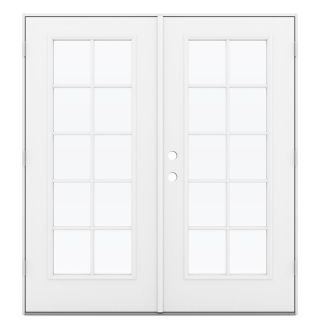 ReliaBilt 71.5 in 10 Lite Glass Primed Steel French Outswing Patio Door