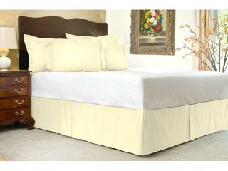 Classic Collections Regular Pleated Bed Skirt 300 Thread Count Queen 100% Egyptian Cotton Ivory Striped by HotHaat