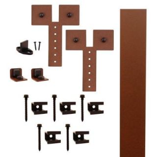 Quiet Glide Dually Strap New Age Rust Rolling Barn Door Hardware Kit with 3 in. Wheel QGFR1300D309