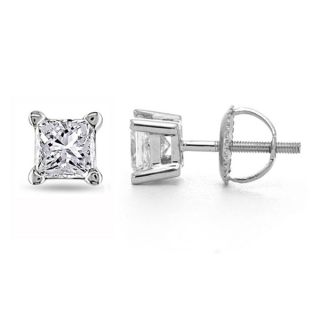 14k White Gold 1/4ct TDW Certified Diamond Stud Earrings (I J, I1 I2