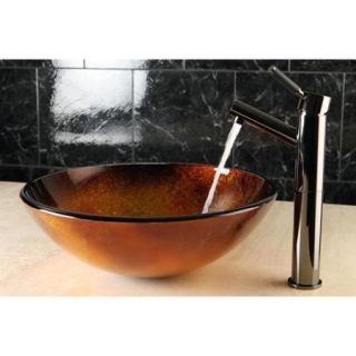 Copper Amber Glass Vessel Bathroom Sink