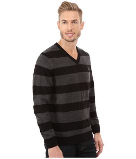 U.S. POLO ASSN. Stripe V Neck Sweater Burgandy