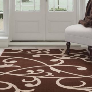 Somerset Home Berber Leaves Area Rug, Brown and Tan