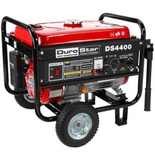 Durostar 4,400 Watt Gasoline Powered Manual Start Portable Generator with Wheel Kit DS4400