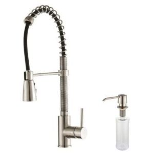 KRAUS Single Handle Pull Down Sprayer Kitchen Faucet with Soap Dispenser in Stainless Steel KPF 1612 KSD 30SS