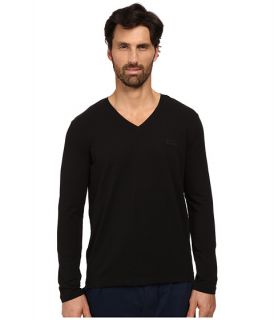 BOSS Hugo Boss Long Sleeve Mix and Match V Neck Cotton Stretch Black