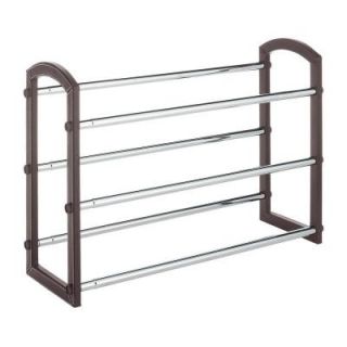 Whitmor Shoe Rack Collection 25.25 in. x 17.63 in. 3 Tier Faux Leather Shoe Rack 6579 1975