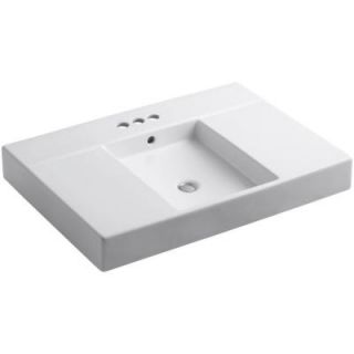 KOHLER Traverse 30 1/2 in. Fireclay Single Basin Vanity Top in White with White Basin K 2955 4 0