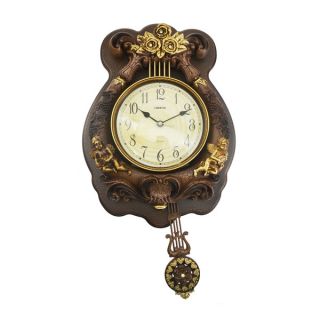 Antique Designed Angel Wall Clock with Swinging Pendulum
