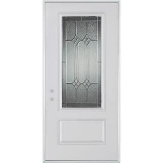 Stanley Doors 32 in. x 80 in. Orleans Zinc 3/4 Lite 1 Panel Prefinished White Right Hand Inswing Steel Prehung Front Door 1542E BN 32 R Z
