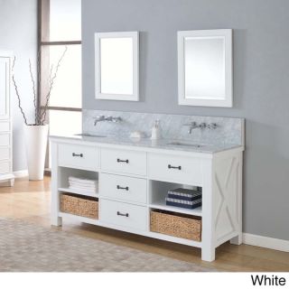 Direct Vanity 70 inch Xtraordinary Spa Pearl White Double Vanity Sink